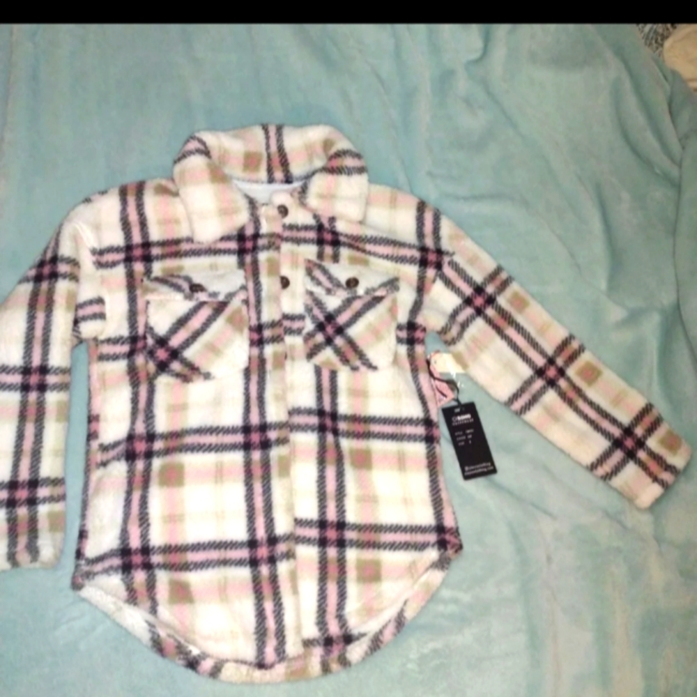Pink Plaid long sleeve shirt sz small